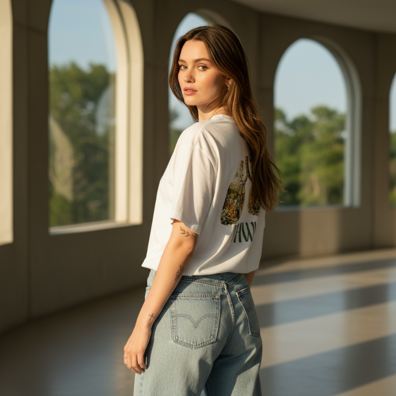 Camisa Feminina - BASIC Flying Flowers