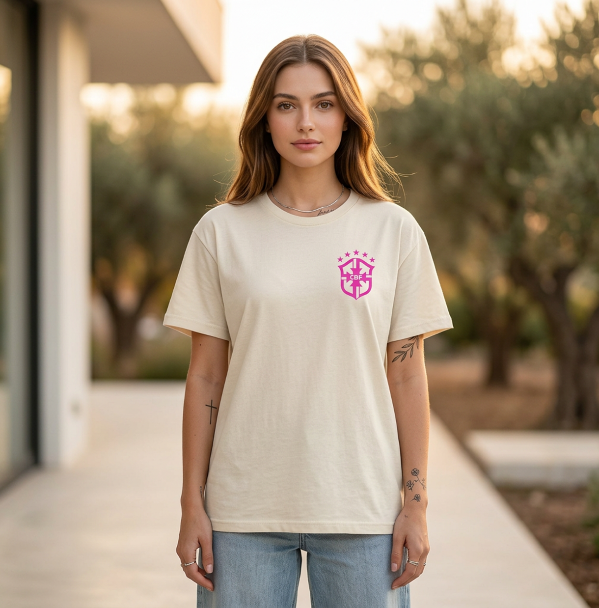 Camisa Fem Basic Brazil map | Off White