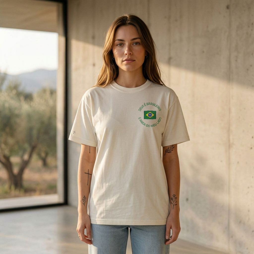 Camisa Básic Feminina Off White - BRAZIL